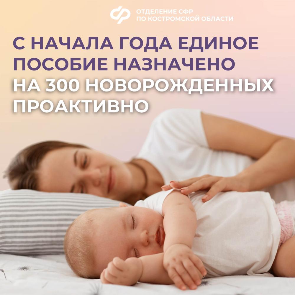 Отделение СФР по Костромской области назначило единое пособие проактивно 300 новорожденным с начала года