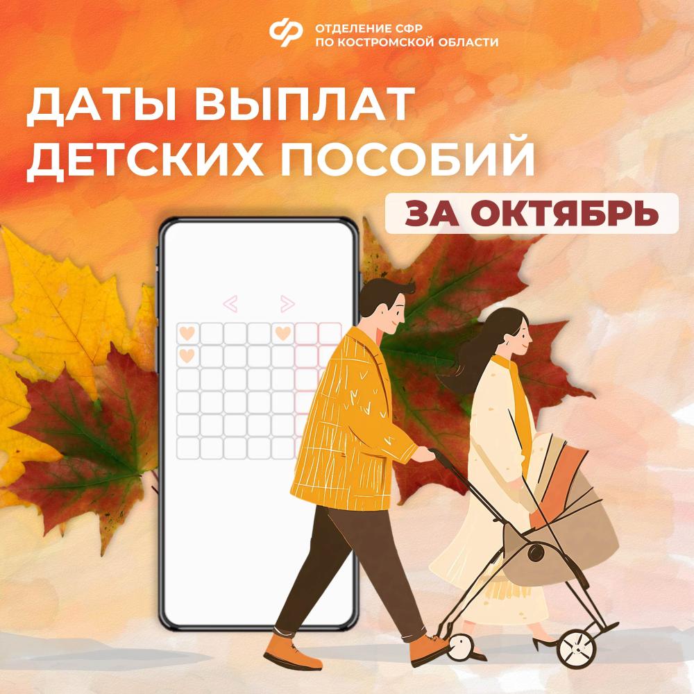 Отделение Социального фонда России по Костромской области досрочно перечислит средства на выплату детских пособий  в связи с праздничными днями